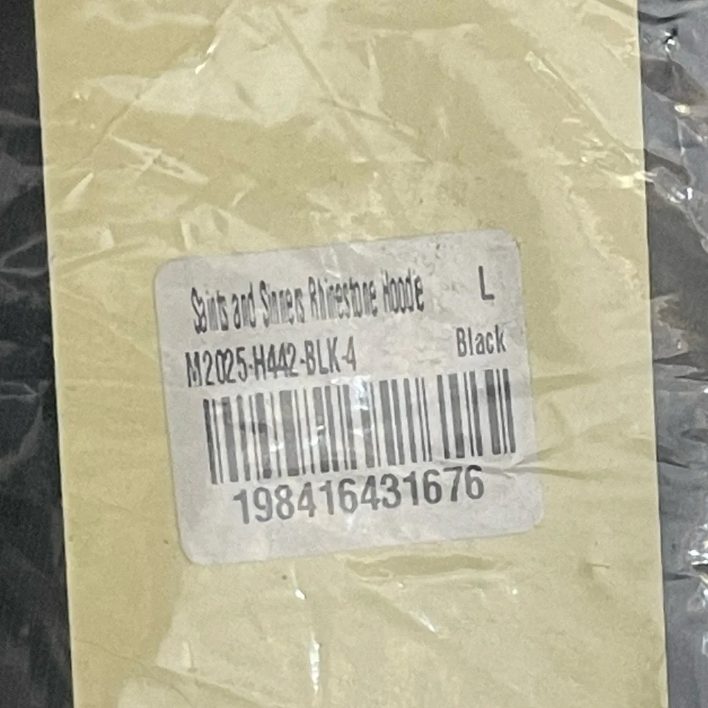 MNML Black Hoodie with Saint Graphic - Picture 5 of 5